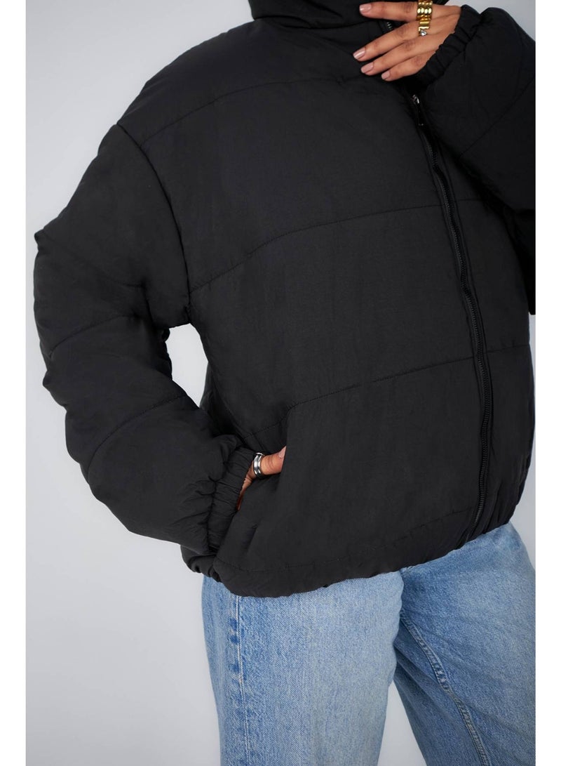 Black Puff Jacket - Image 3